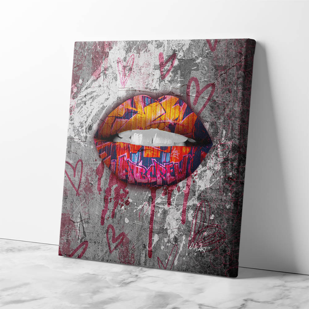 Silver Graffiti Lips