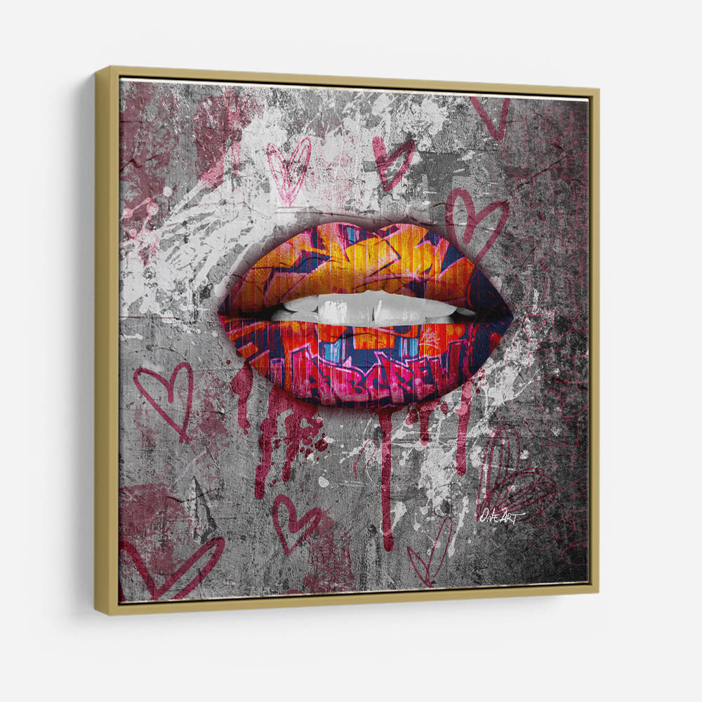 Silver Graffiti Lips