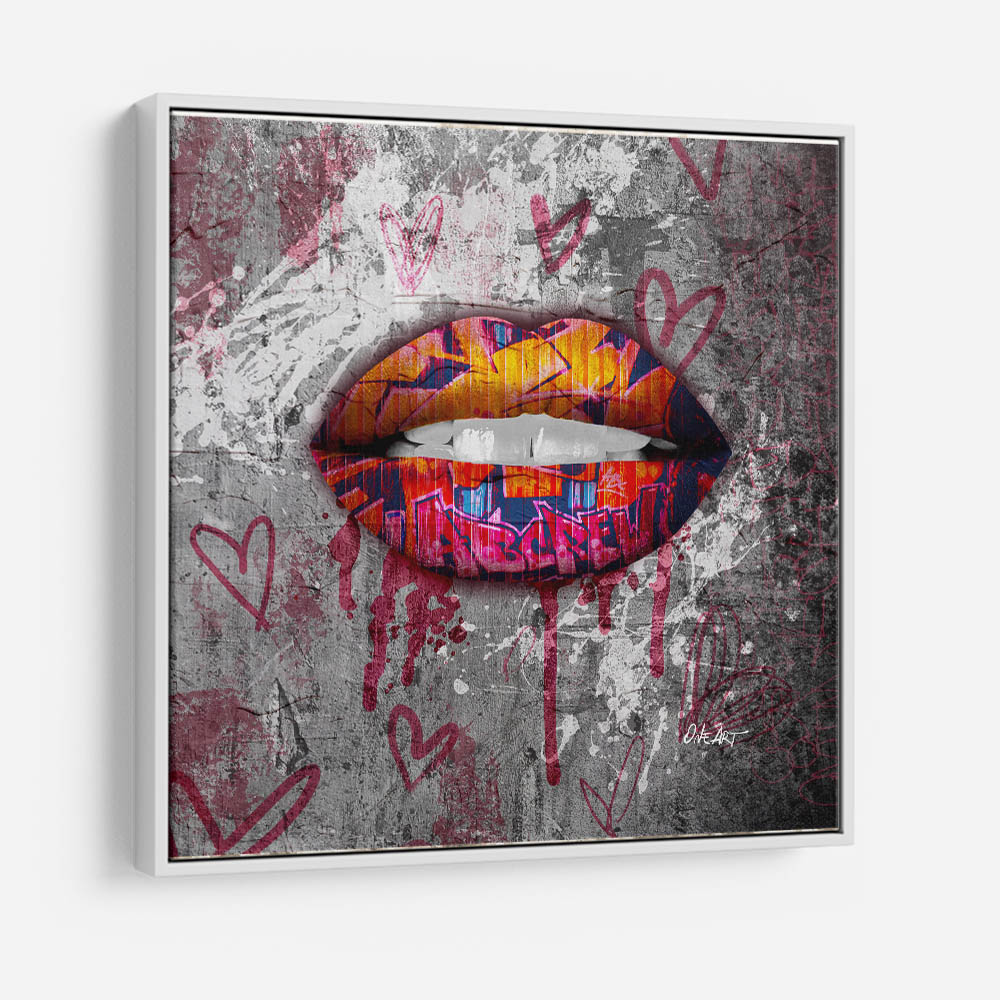 Silver Graffiti Lips