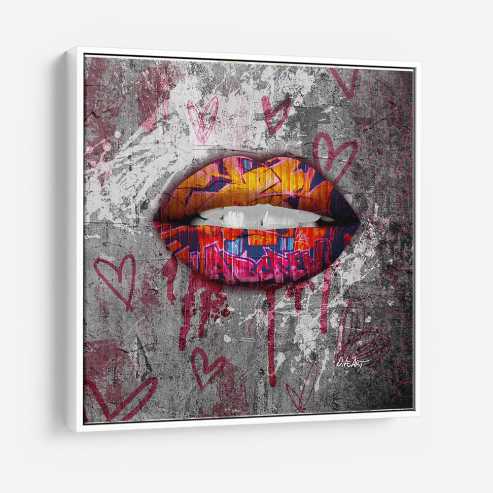 Silver Graffiti Lips