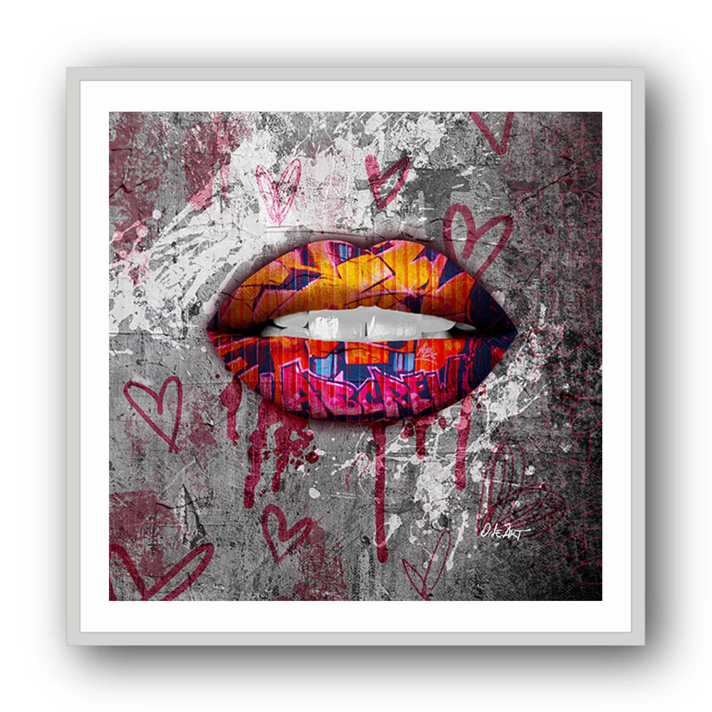 Silver Graffiti Lips