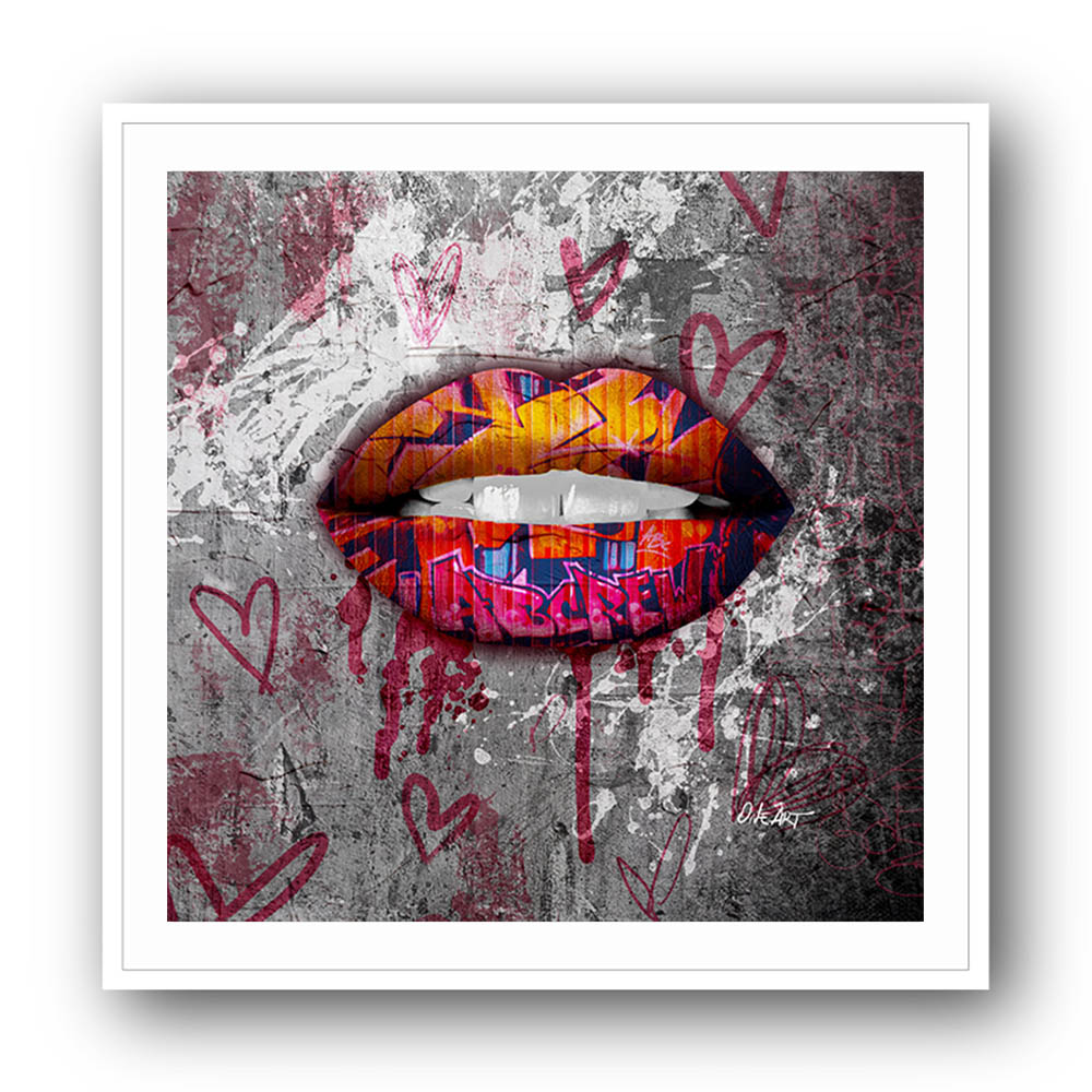 Silver Graffiti Lips