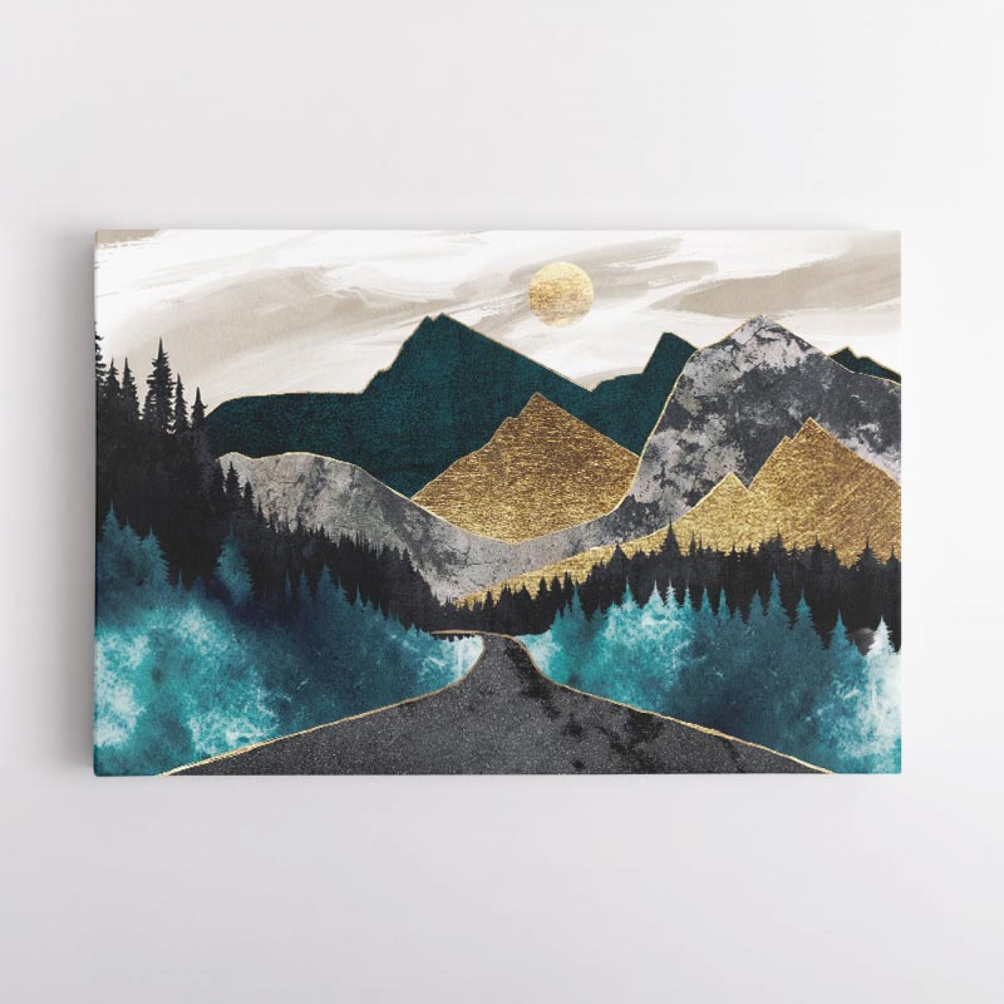 Gold Mountain Abstract Wall Art