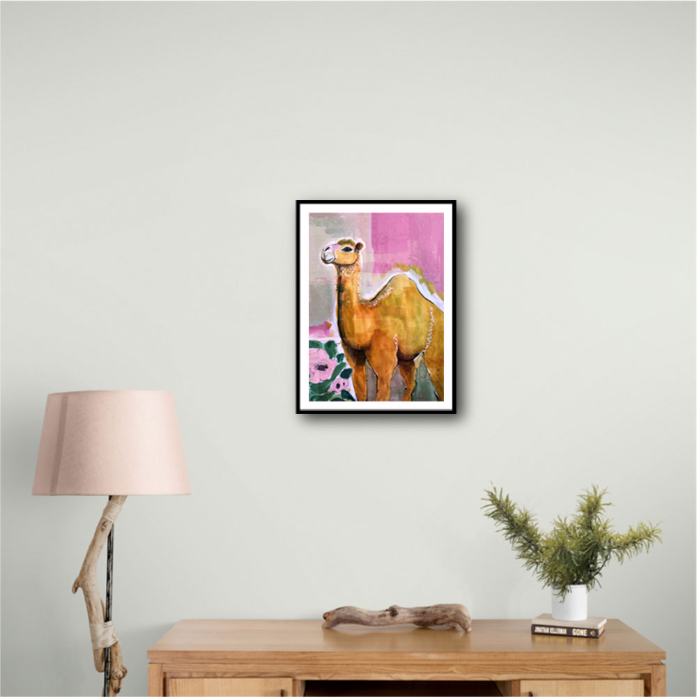 Camel With Pink Flowers