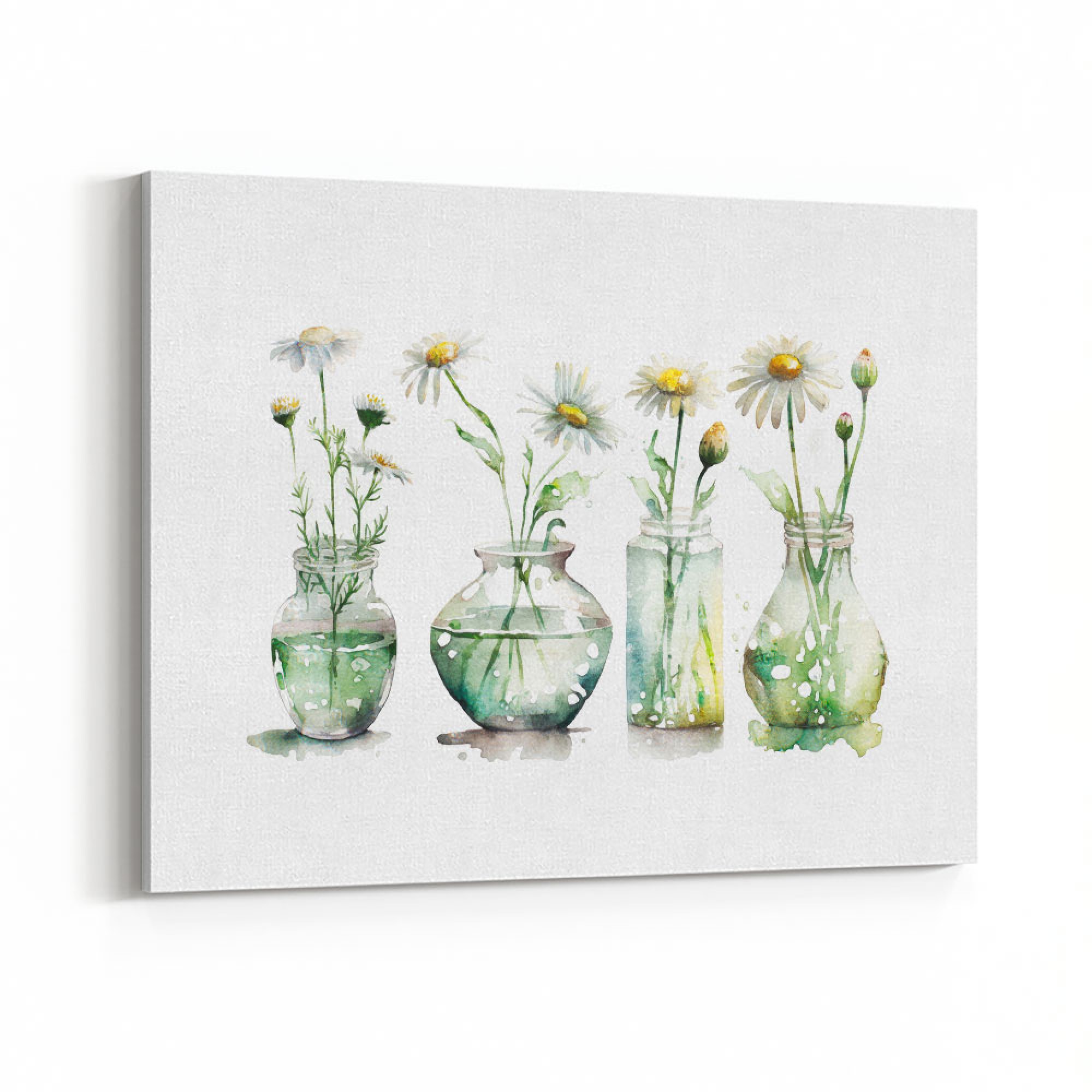 Glass Vases Daisies Wall Art