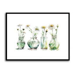 Glass Vases Daisies
