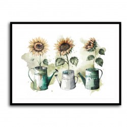 Three Sunflowers Wall Art