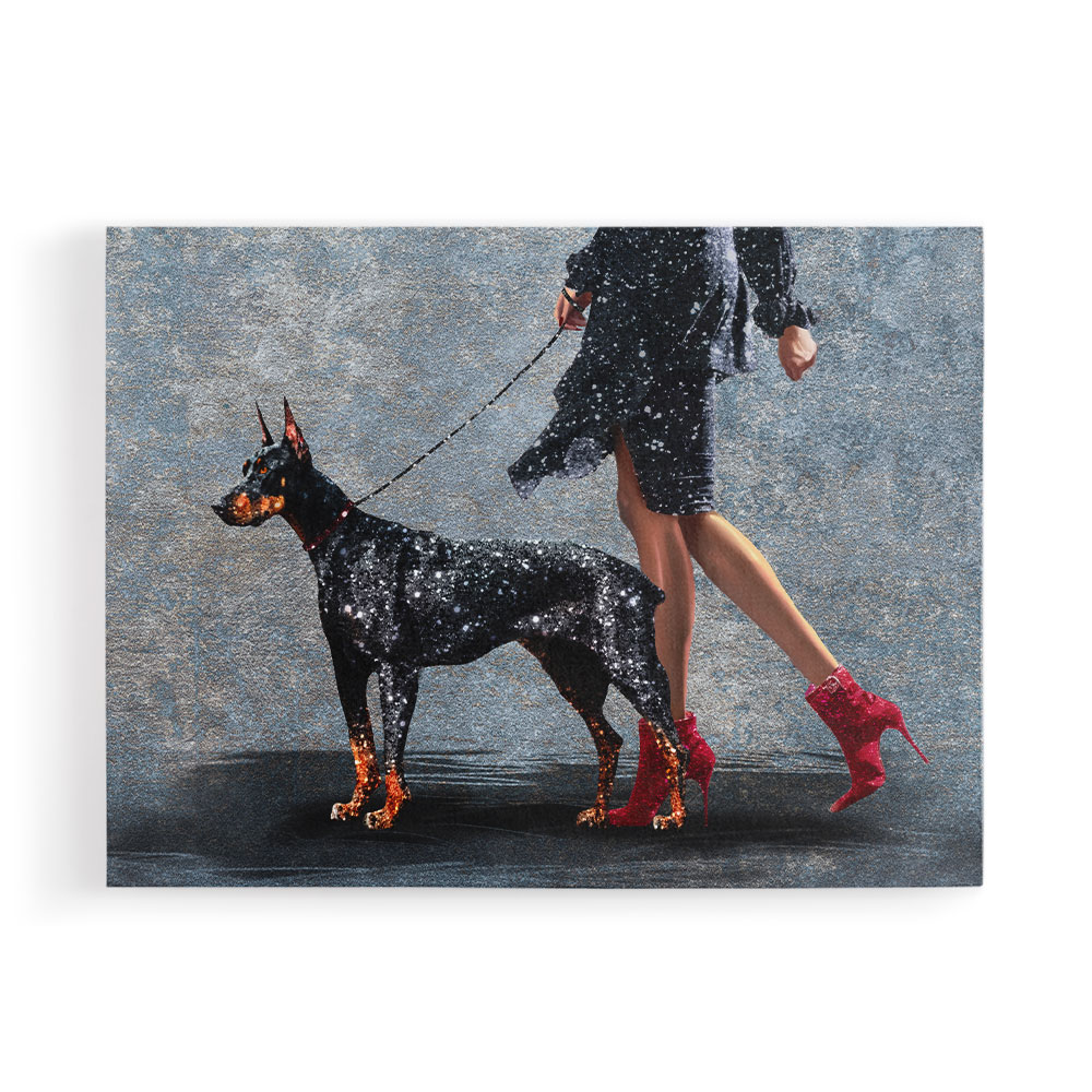 A Lady and Her Dobermann