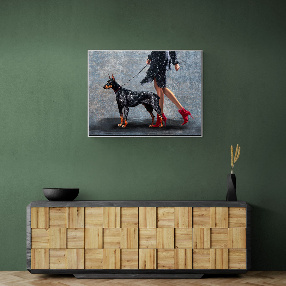 A Lady and Her Dobermann