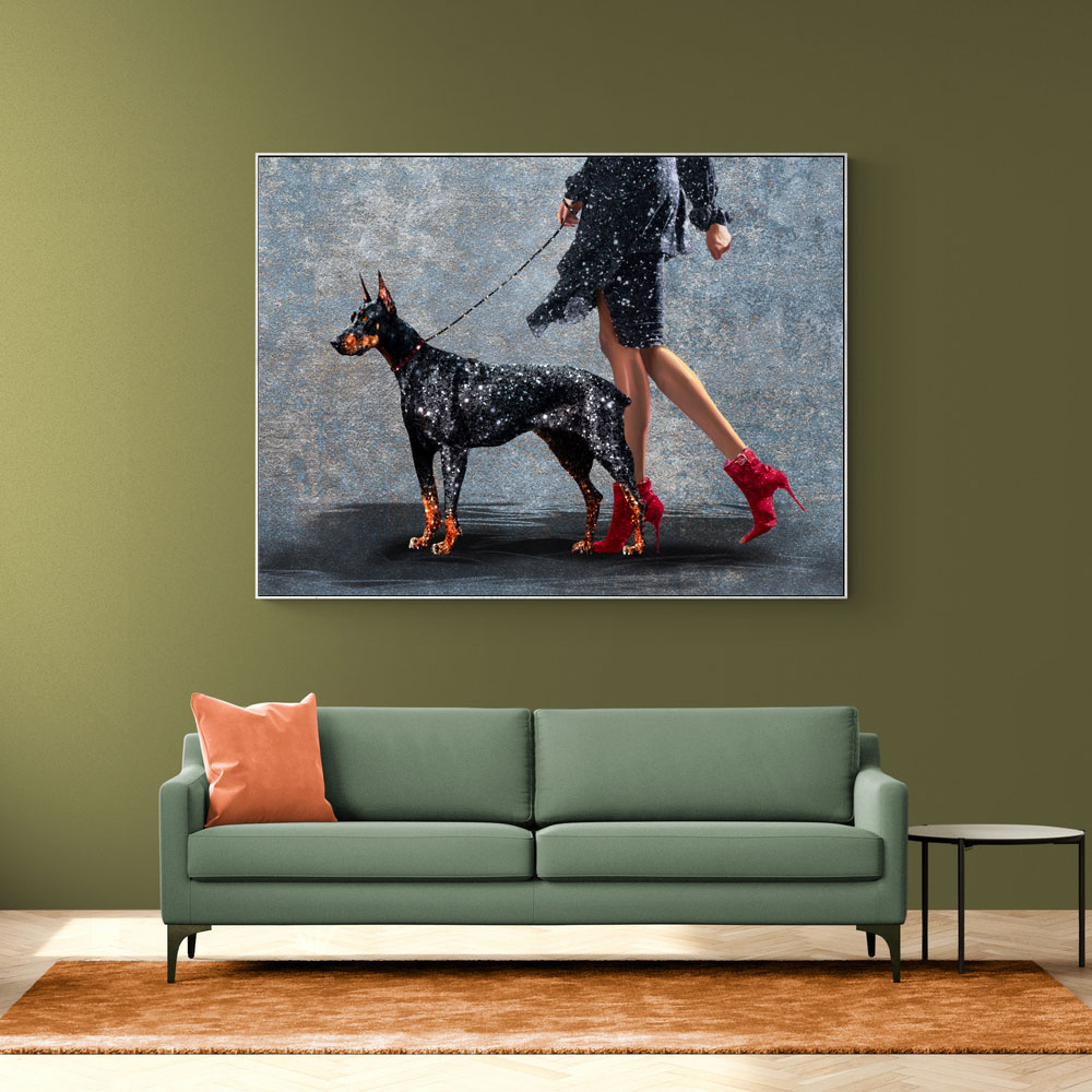 A Lady and Her Dobermann