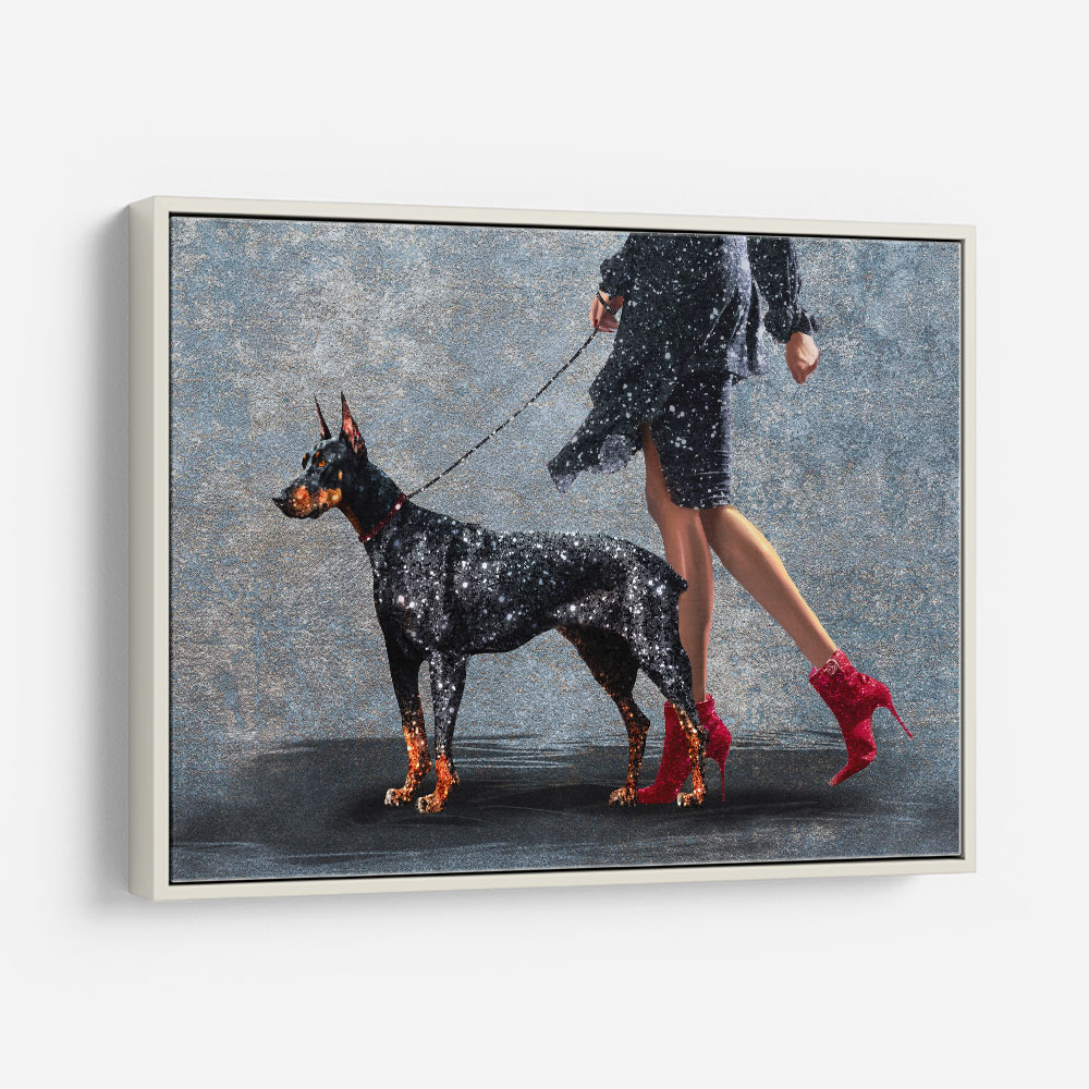 A Lady and Her Dobermann