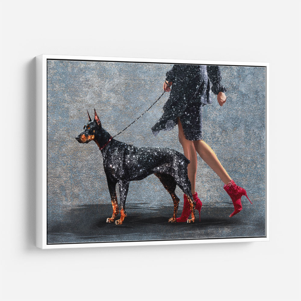 A Lady and Her Dobermann