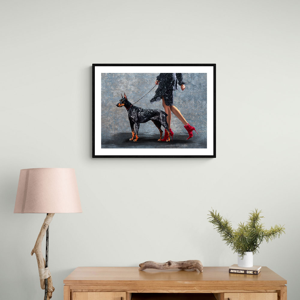 A Lady and Her Dobermann