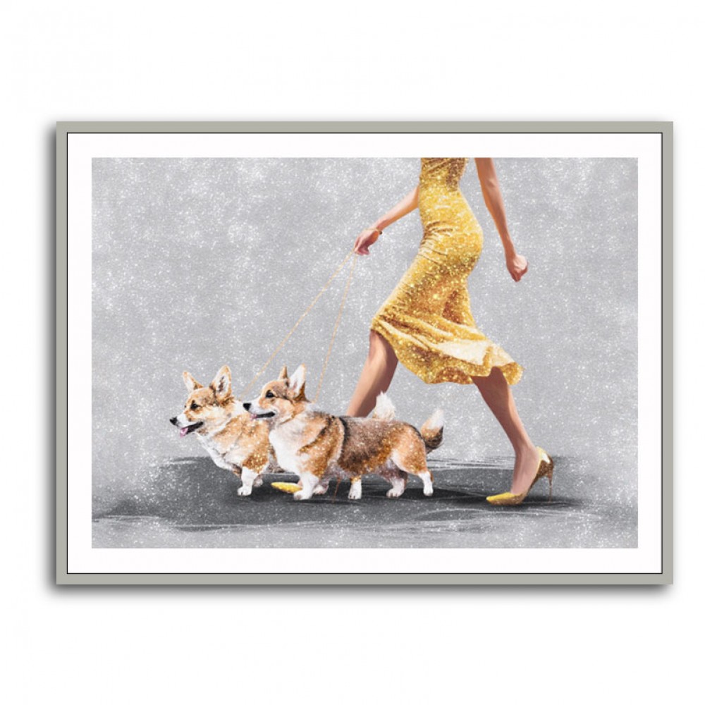 A Lady and Her Corgi's