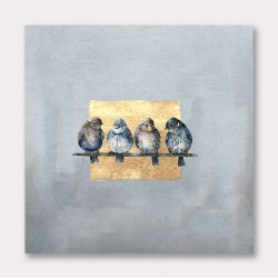 Sparrows On A Branch