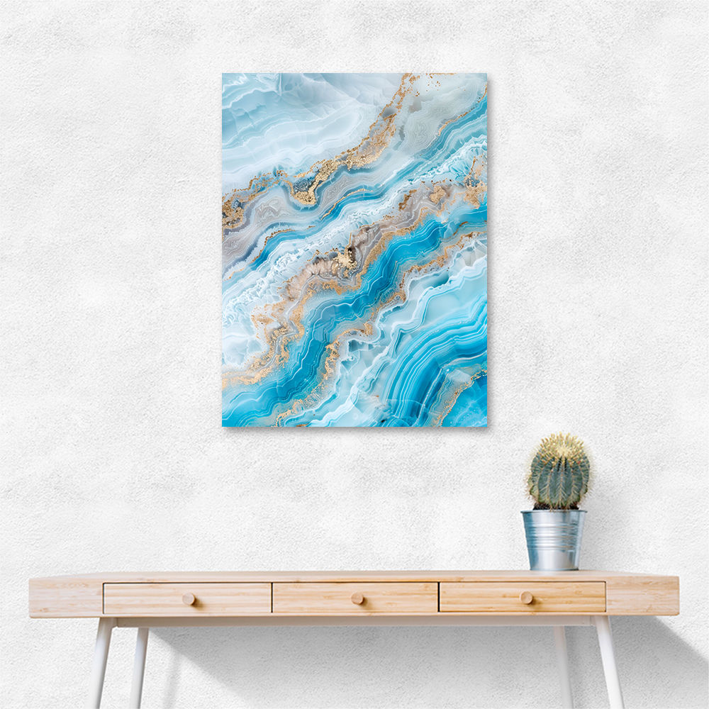 Turquoise Crystal With Gold