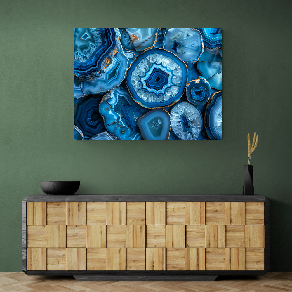 Blue Crystals With Gold