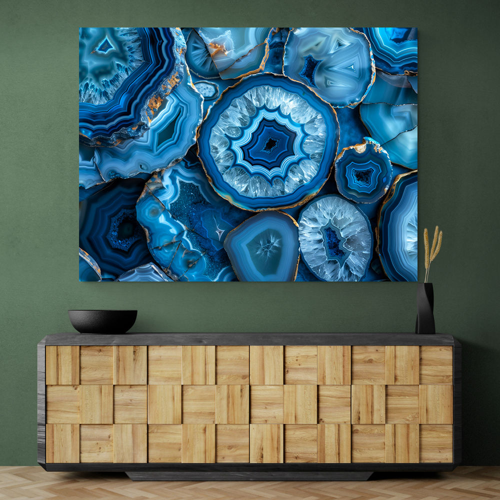 Blue Crystals With Gold