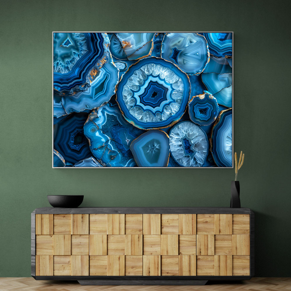 Blue Crystals With Gold