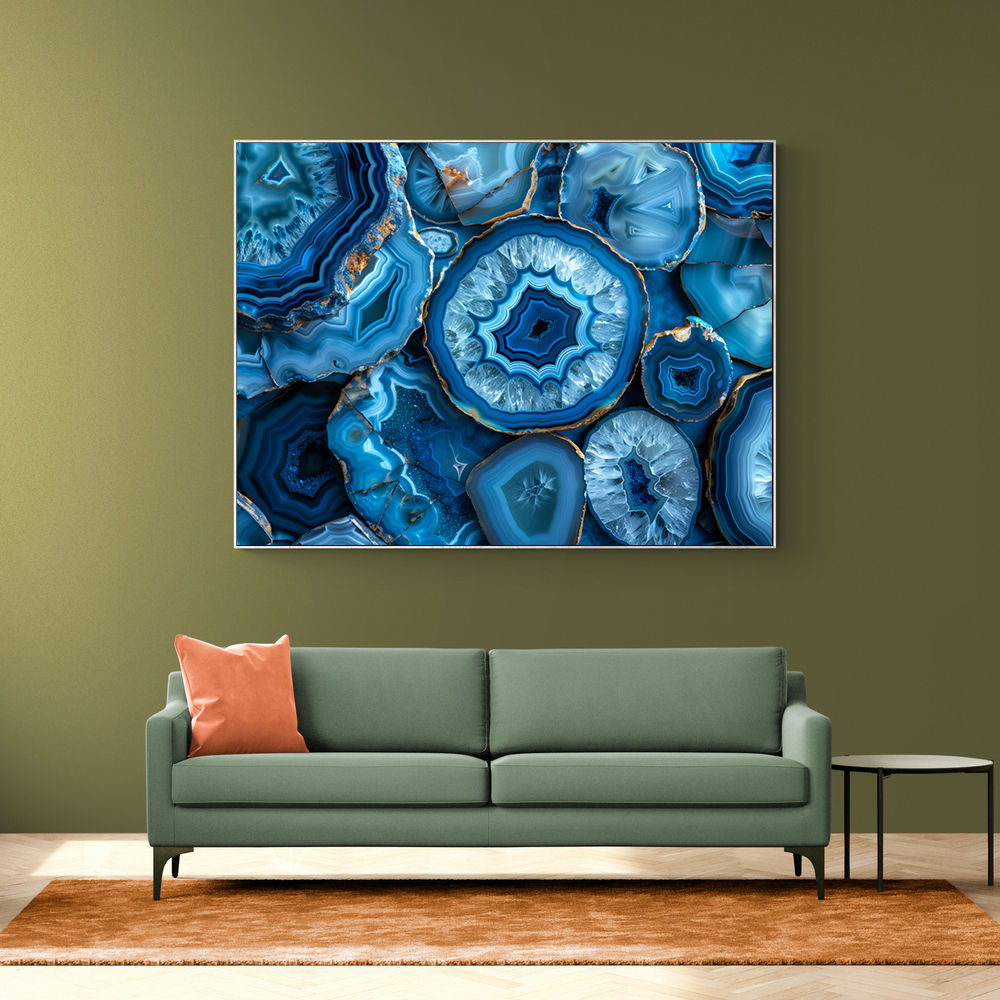 Blue Crystals With Gold