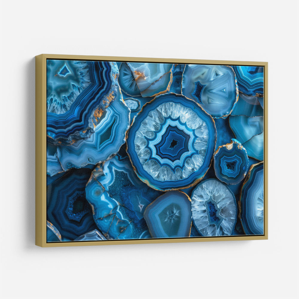 Blue Crystals With Gold