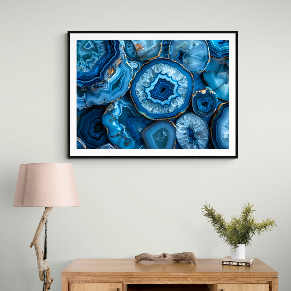 Blue Crystals With Gold