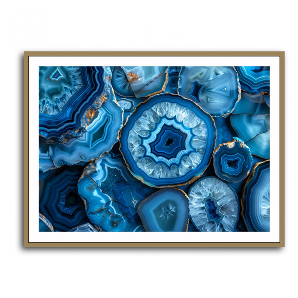 Blue Crystals With Gold