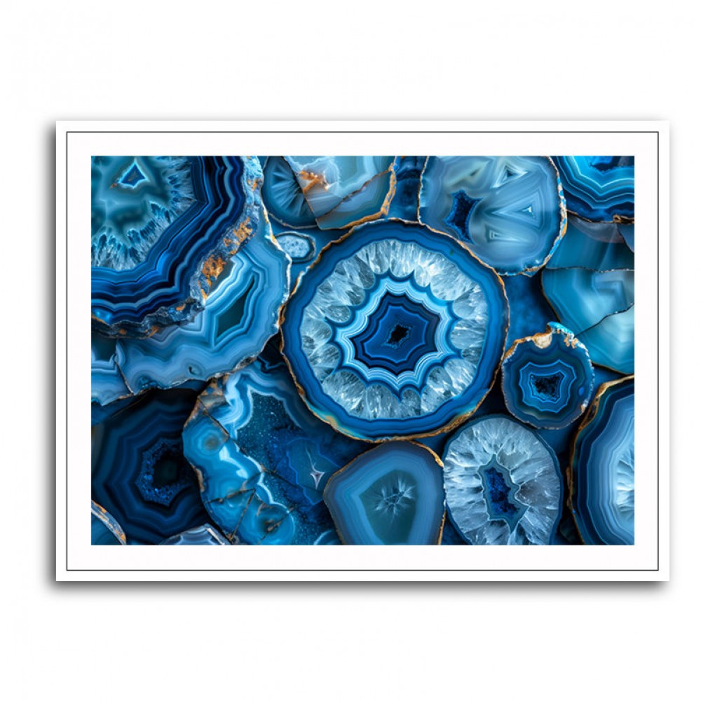 Blue Crystals With Gold
