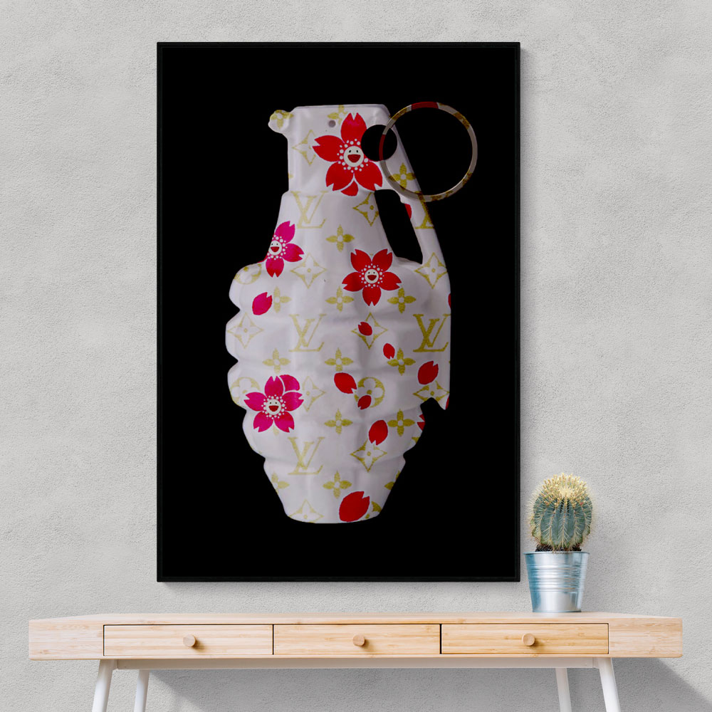 LV Flowers Grenade Wall Art