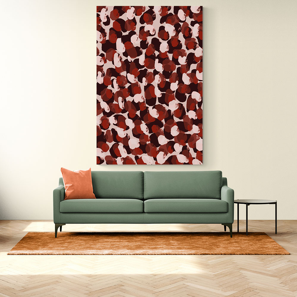 Red Beige Brown Dots Pattern