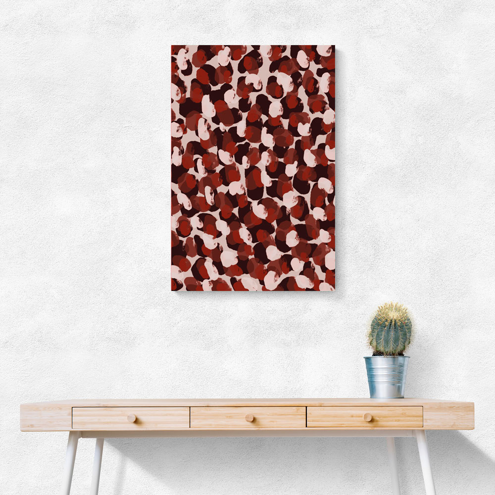 Red Beige Brown Dots Pattern