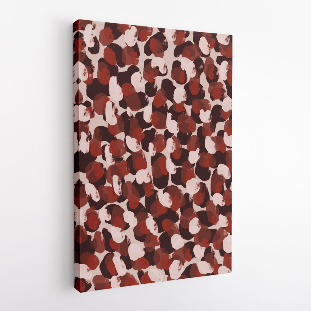 Red Beige Brown Dots Pattern