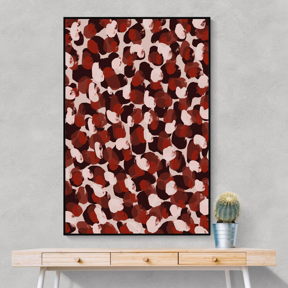 Red Beige Brown Dots Pattern