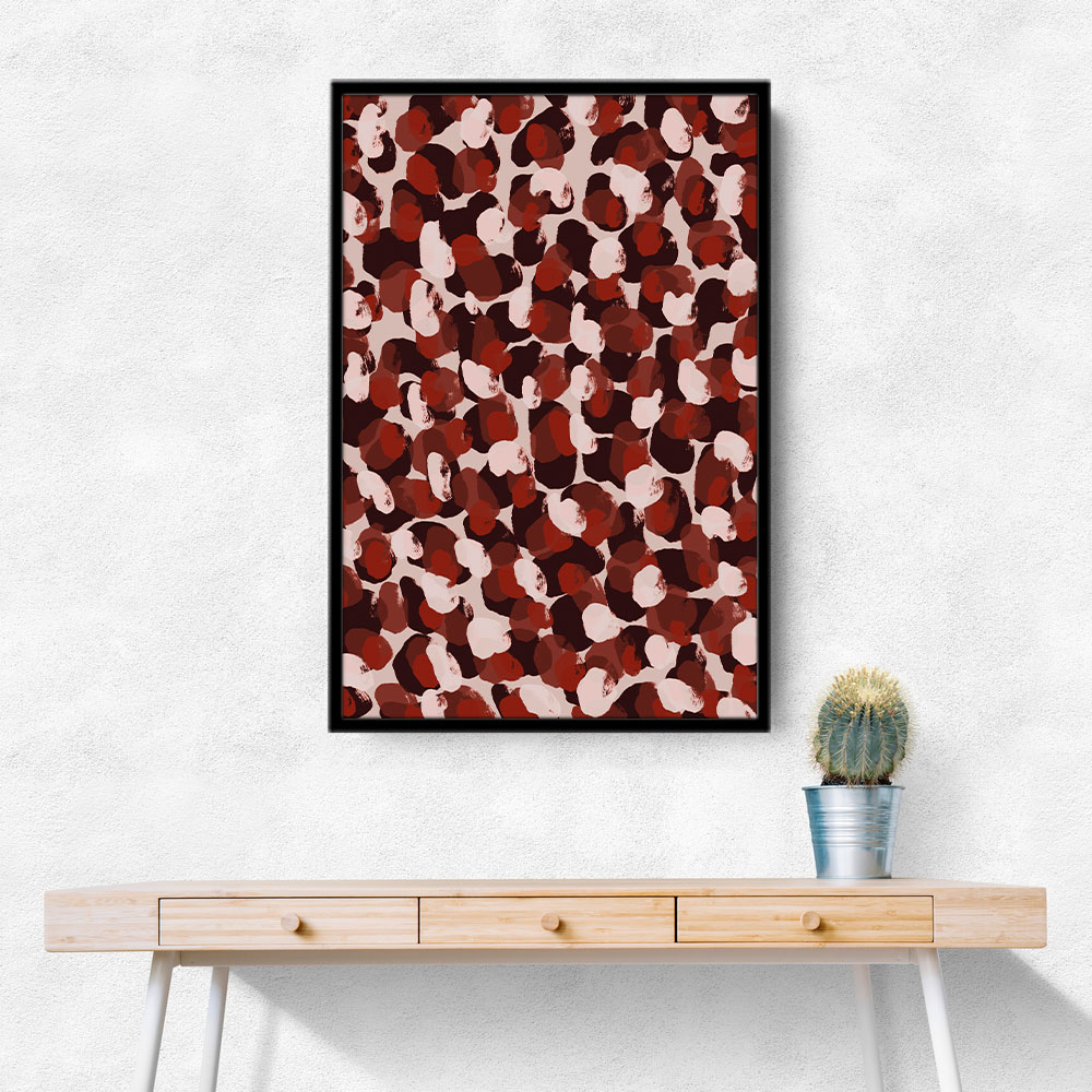 Red Beige Brown Dots Pattern