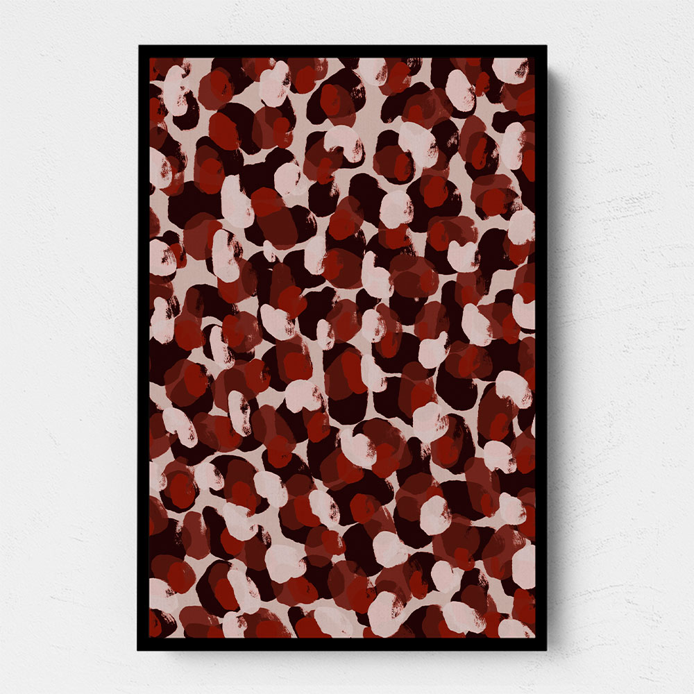 Red Beige Brown Dots Pattern