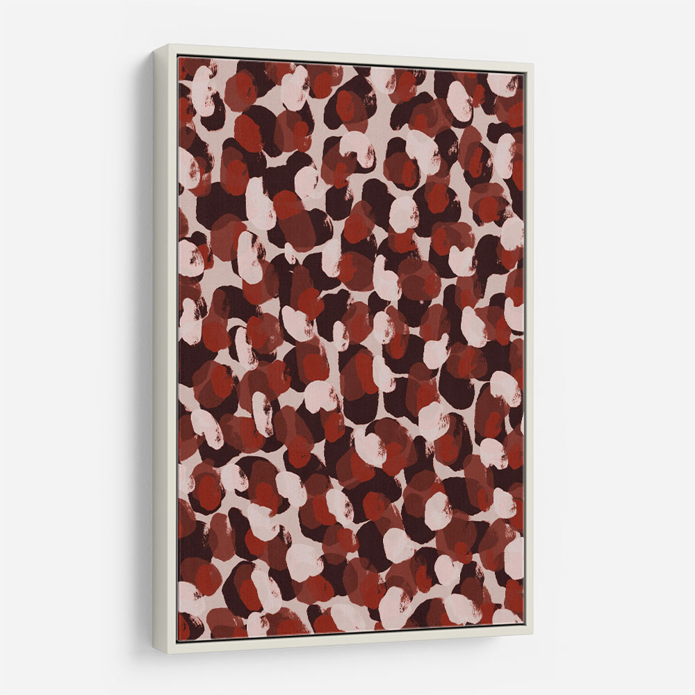 Red Beige Brown Dots Pattern