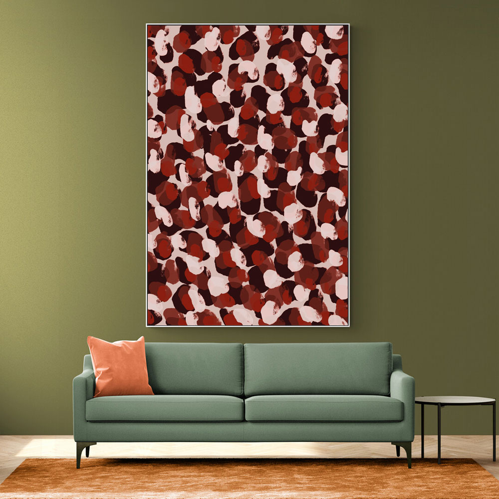 Red Beige Brown Dots Pattern