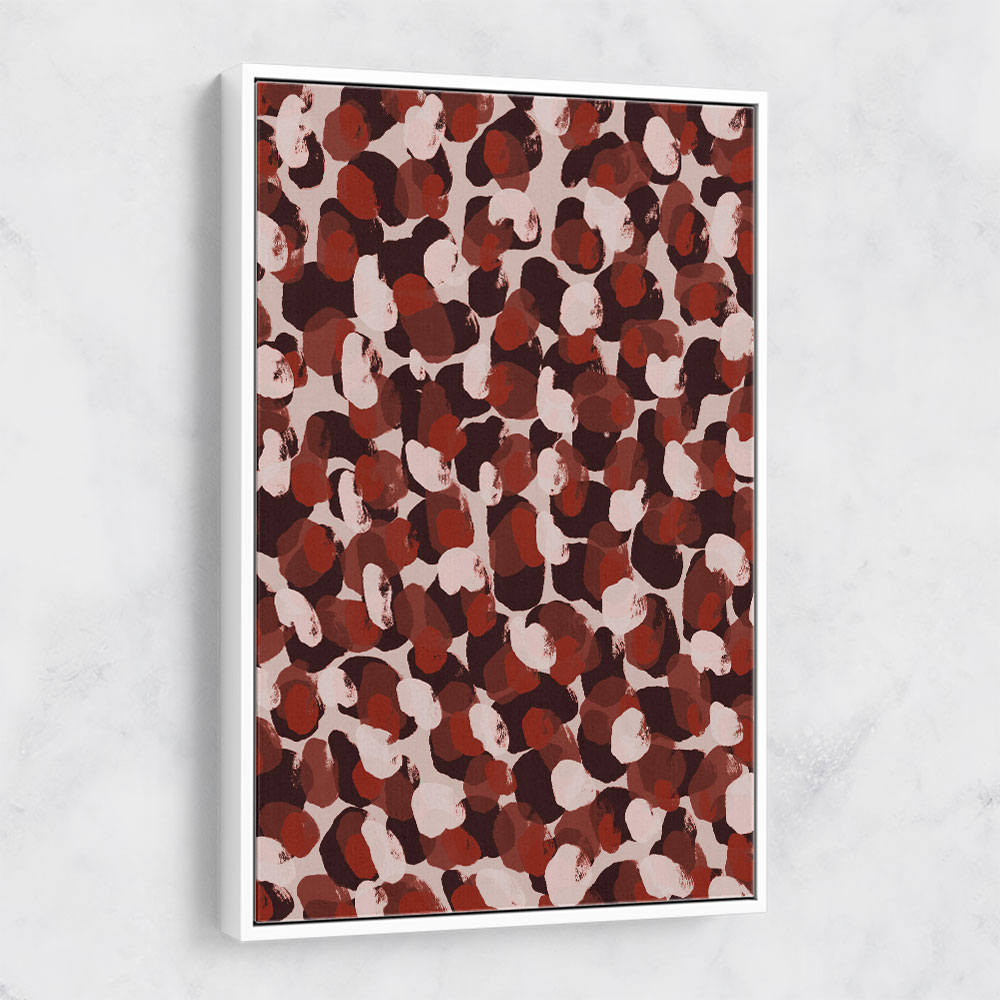 Red Beige Brown Dots Pattern