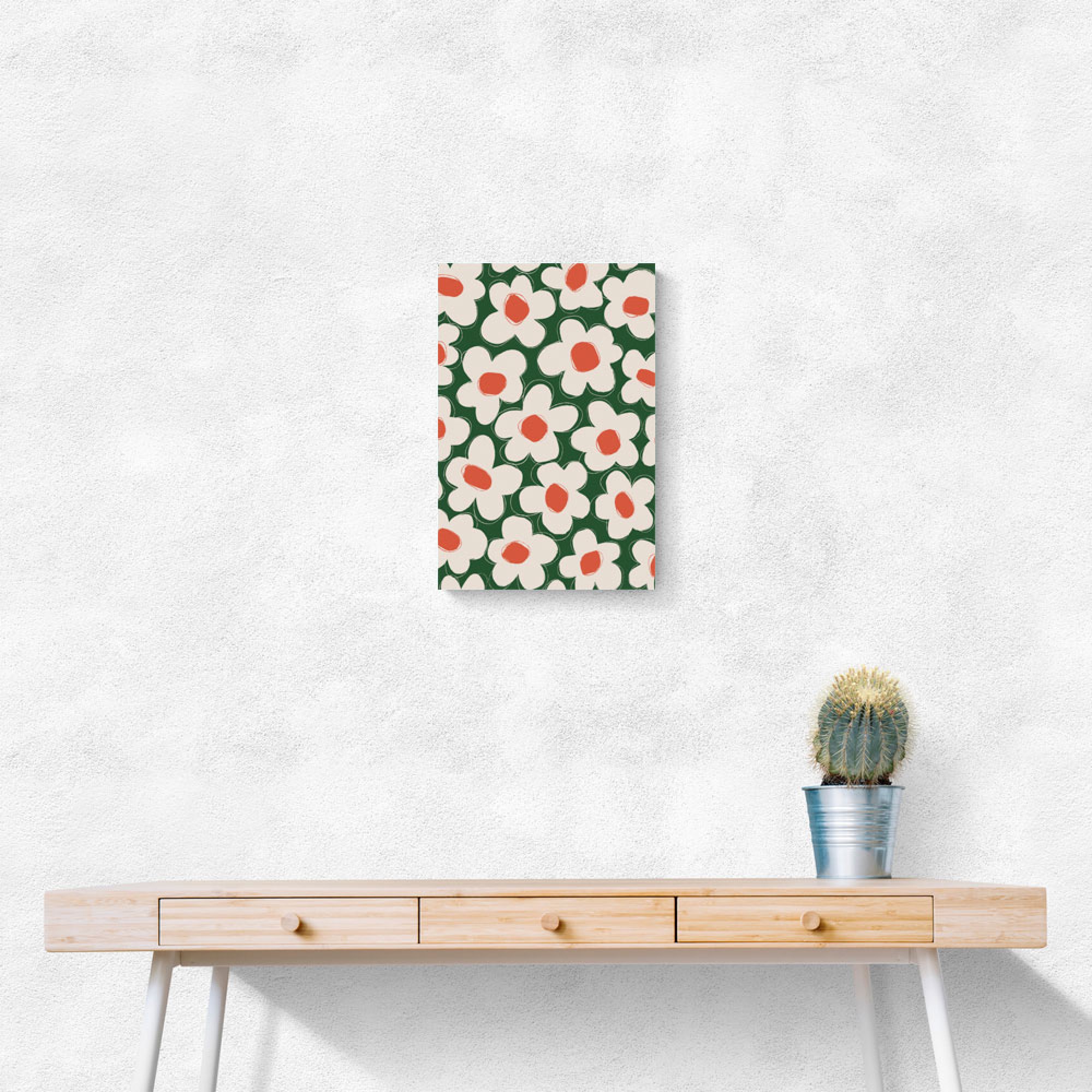 Cute Beige Flower Pattern Wall Art