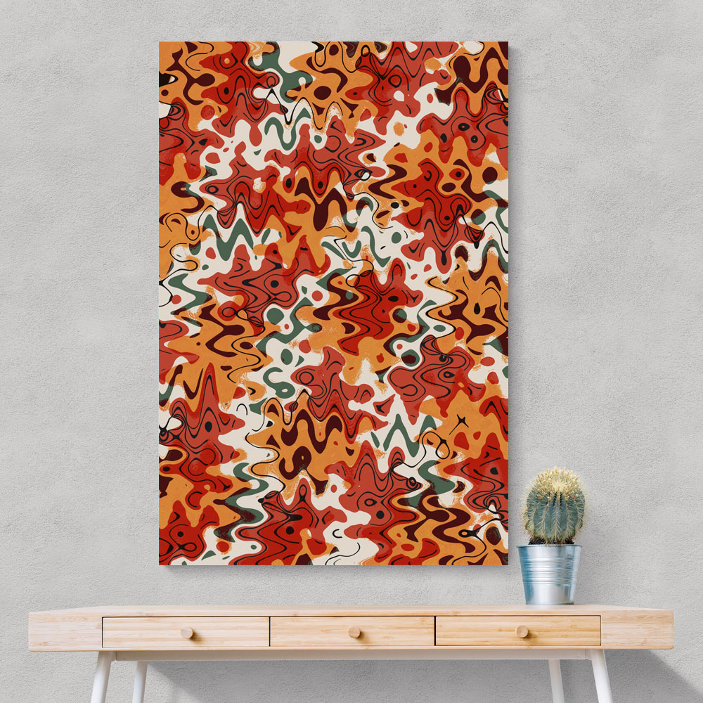 Liquid Red Orange Pattern Liquid Red Orange Pattern