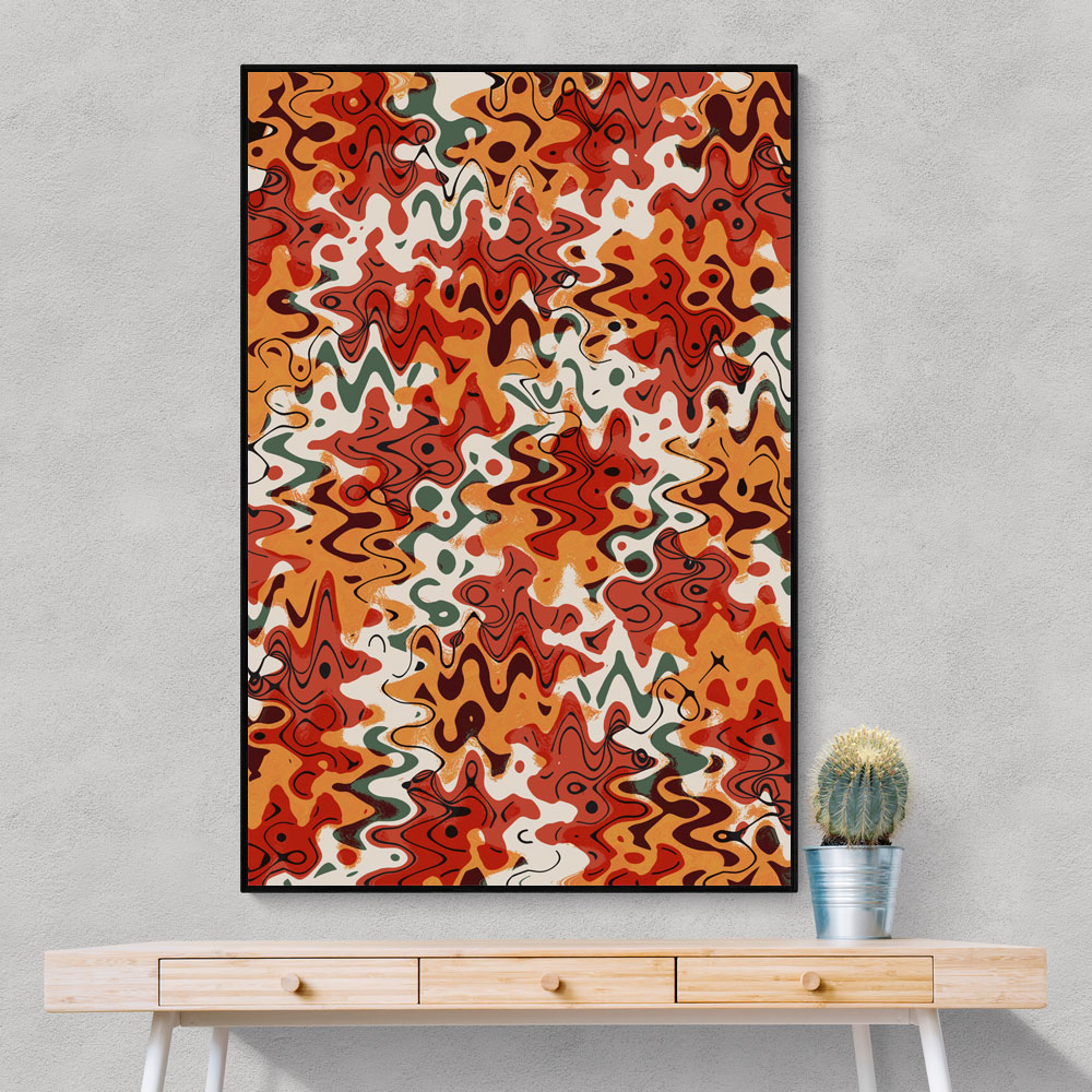Liquid Red Orange Pattern Liquid Red Orange Pattern