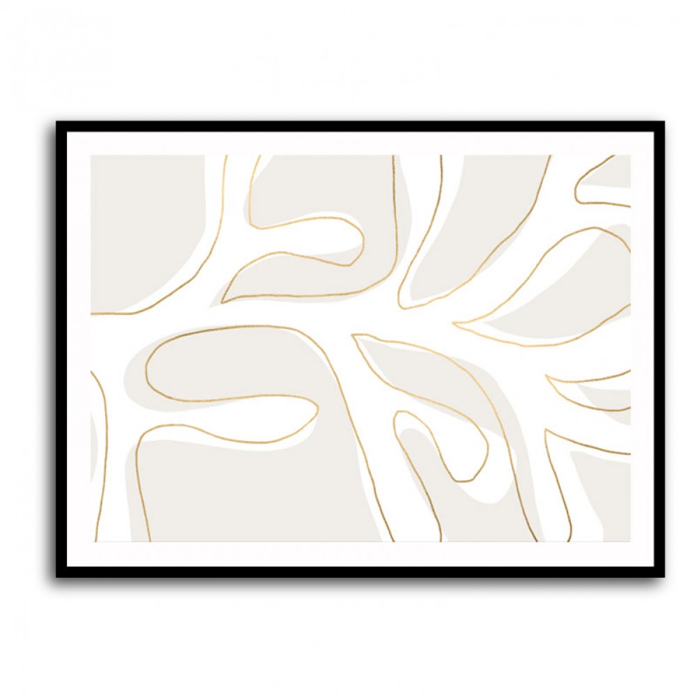 Abstract Twig White and Gold