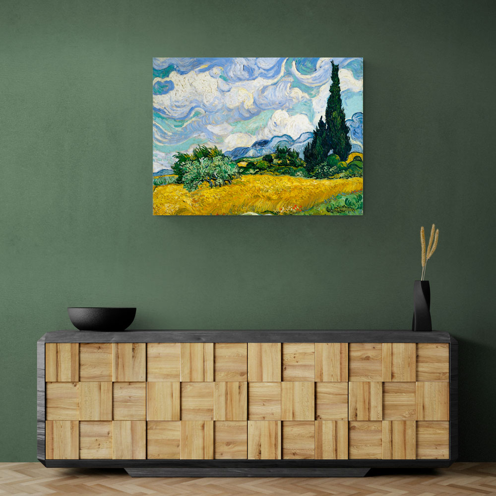 Wheat Field with Cypresses (1889)