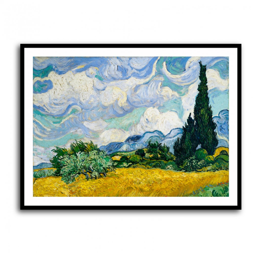 Wheat Field with Cypresses (1889)