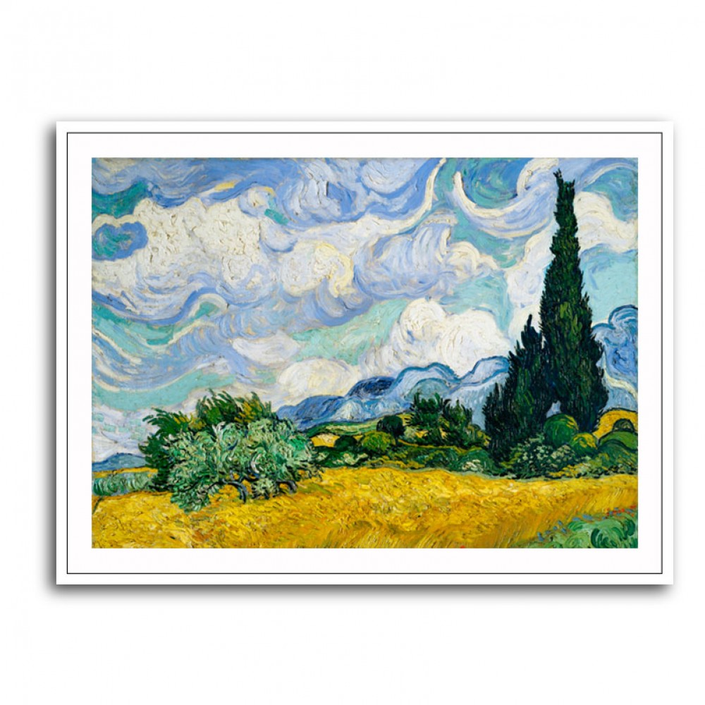 Wheat Field with Cypresses (1889)