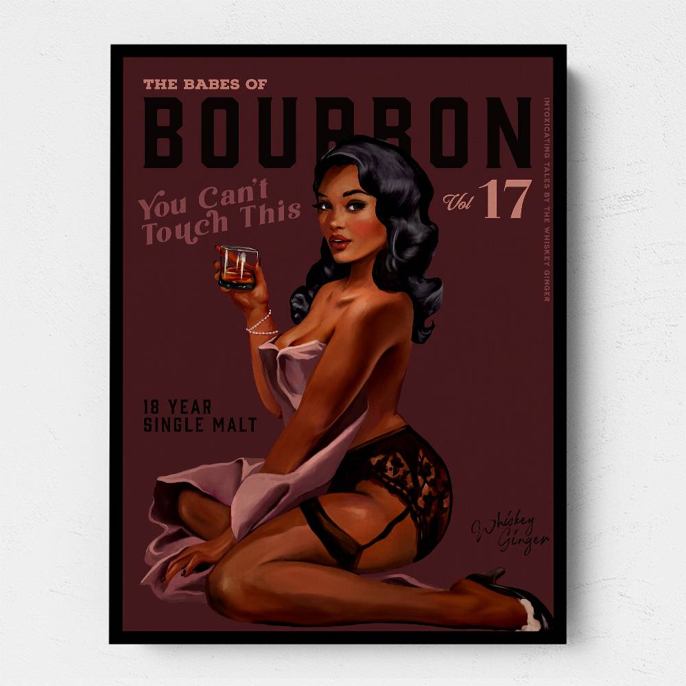 Babes Of Bourbon Cant Touch This. Sexy Retro Pin Up Girl Whiskey Wall Art Babes Of Bourbon Cant Touch This. Sexy Retro Pin Up Girl Whiskey Wall Art