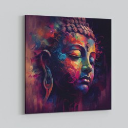 Buddha Head Abstract Color Wall Art