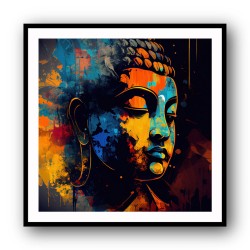 Buddha Head Abstract Color 1 Wall Art