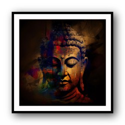 Buddha Head Abstract Color 2 Wall Art