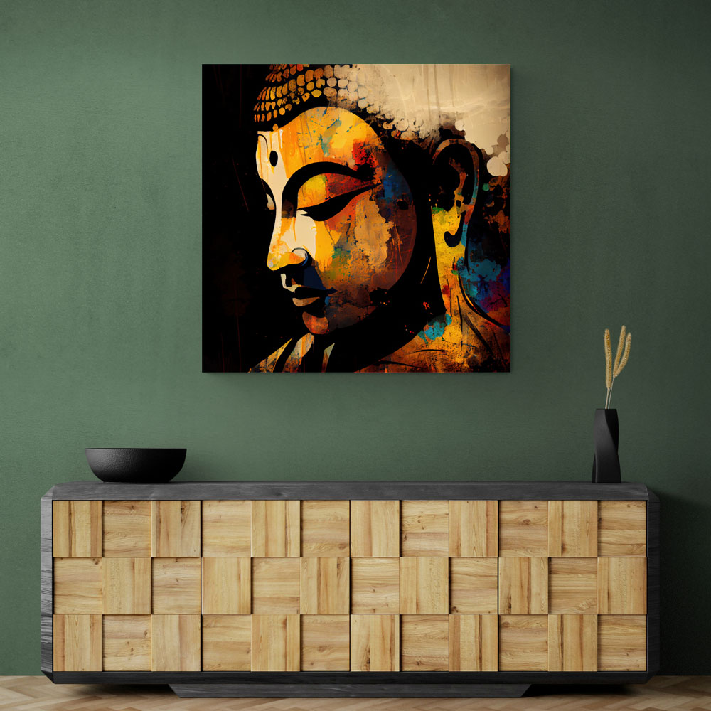 Buddha Head Abstract Color 5 Wall Art